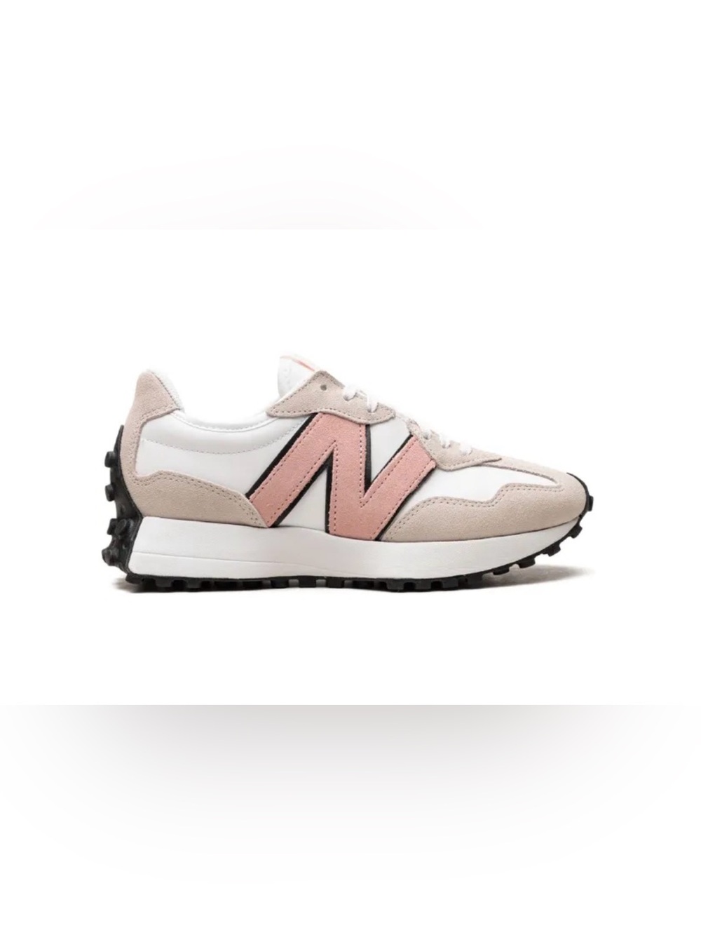 Women’s New Balance 327 in White with Pink Haze